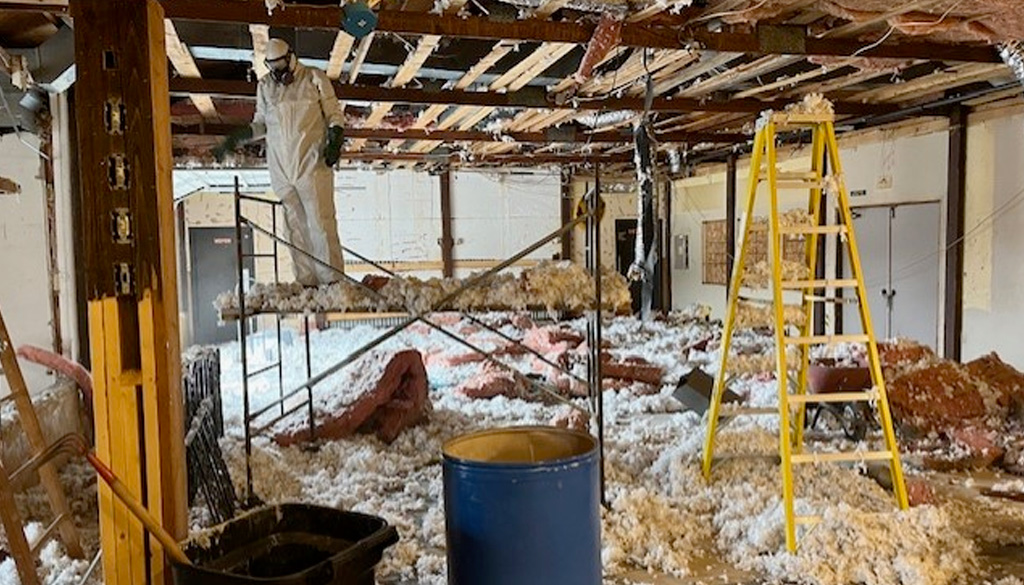 Building demolition for the new expansion of the Food Basket in Onalaska, WI.